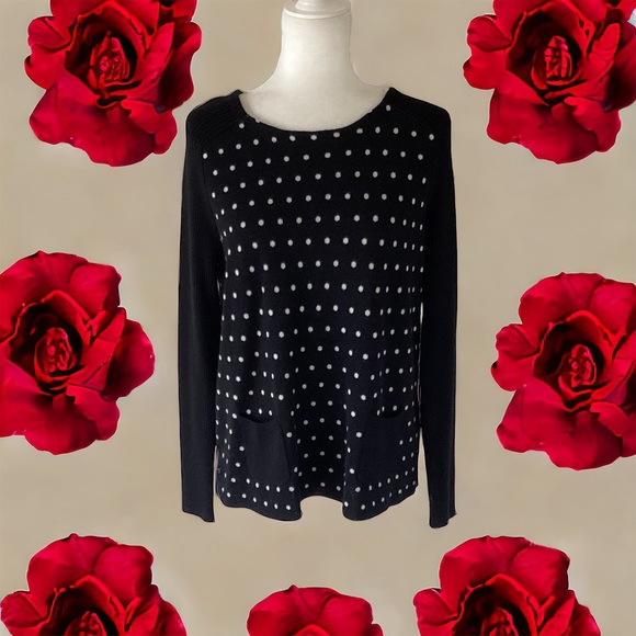 Ann Taylor Loft Wool Blend Polka Dot Sweater XL - Picture 9 of 9
